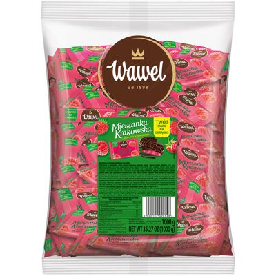 Galaretki w czekoladzie Mieszanka Krakowska na okrągło Malinowa Wawel 1kg Galaretki w czekoladzie Mieszanka Krakowska na okrągło Malinowa Wawel 1kg