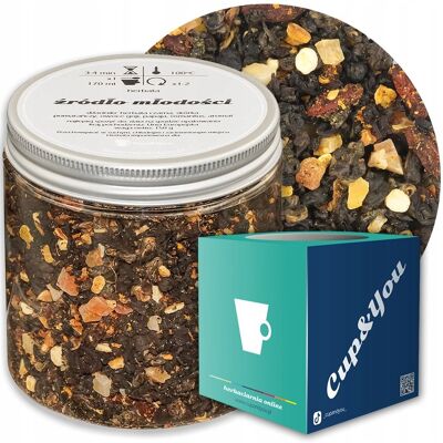 Cup&You Herbata czarna ŹRÓDŁO MŁODOŚCI o smaku orientalnych owoców goji PREMIUM - herbata liściasta sypana mieszanka napar susz - gotowa na prezent upominek Cup&You Herbata czarna ŹRÓDŁO MŁODOŚCI o smaku orientalnych owoców goji PREMIUM - herbata liściasta sypana mieszanka napar susz - gotowa na prezent upominek