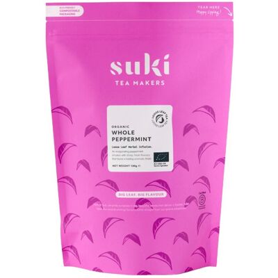 Herbata miętowa Suki Tea 100 g ziołowa bez kofeiny 100% mięta liściasta sypana Herbata miętowa Suki Tea 100 g ziołowa bez kofeiny 100% mięta liściasta sypana