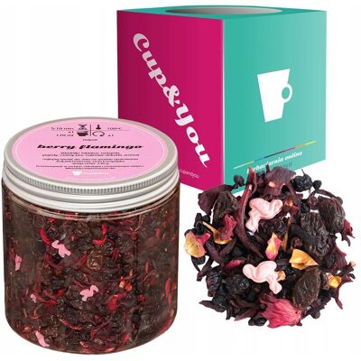 Herbata Owocowa Berry Flamingo Jagody Rodzynki Hibiskus Czarny Bez 230g - Herbata Sypana Liściasta Napar Z Suszu Premium Na Prezent Upominek Cup&you Herbata Owocowa Berry Flamingo Jagody Rodzynki Hibiskus Czarny Bez 230g - Herbata Sypana Liściasta Napar Z Suszu Premium Na Prezent Upominek Cup&you