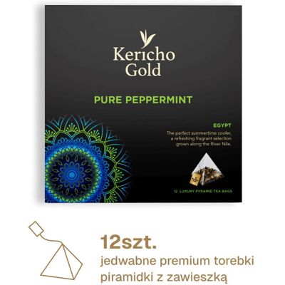 Herbata ziołowa Kericho Gold Pure Mięta pieprzowa piramidki 12sztuk Premium Herbata ziołowa Kericho Gold Pure Mięta pieprzowa piramidki 12sztuk Premium