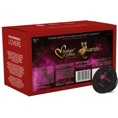 Italian Coffee Avarizia Lungo - 50 Kapsułek Kompatybilnych Z Lavazza Firma Italian Coffee Avarizia Lungo - 50 Kapsułek Kompatybilnych Z Lavazza Firma