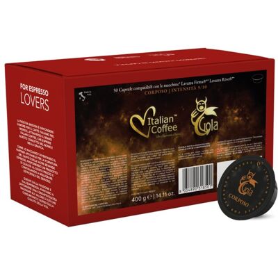 Italian Coffee Gola Corposo - 50 Kapsułek Kompatybilnych Z Lavazza Firma Italian Coffee Gola Corposo - 50 Kapsułek Kompatybilnych Z Lavazza Firma
