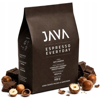 Java Coffee Espresso Everyday – Kawa Ziarnista 100% Arabika Z Brazylii Ziarno 500 G Java Coffee Espresso Everyday – Kawa Ziarnista 100% Arabika Z Brazylii Ziarno 500 G