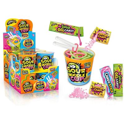 Johny Bee Żelki Sour Noodle ze Strzelającym Proszkiem (65g) 12szt Johny Bee Żelki Sour Noodle ze Strzelającym Proszkiem (65g) 12szt