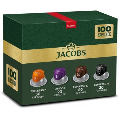 Kapsułki Do Nespresso Jacobs Espresso Intenso Oraz Lungo 100 Szt Mix Smaków Kapsułki Do Nespresso Jacobs Espresso Intenso Oraz Lungo 100 Szt Mix Smaków