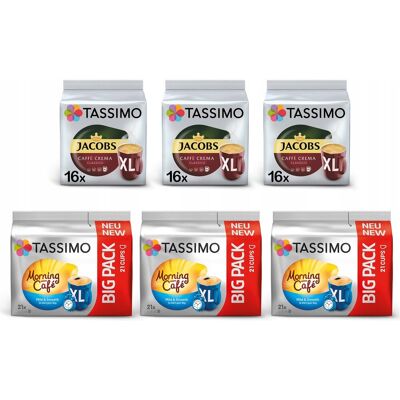 Kapsułki Do Tassimo Jacobs Morning Xl I Caffe Crema 111 Szt. Kapsułki Do Tassimo Jacobs Morning Xl I Caffe Crema 111 Szt.