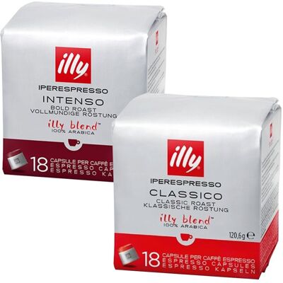 Kapsułki Illy Intenso 18szt + Kapsułki Illy Espresso Classico 18szt Kapsułki Illy Intenso 18szt + Kapsułki Illy Espresso Classico 18szt