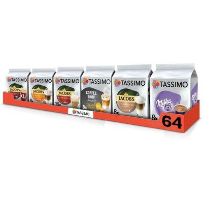 Kapsułki Tassimo Jacobs Zestaw Mix Kaw, Latte, Milka 6 Opakowań Kapsułki Tassimo Jacobs Zestaw Mix Kaw, Latte, Milka 6 Opakowań