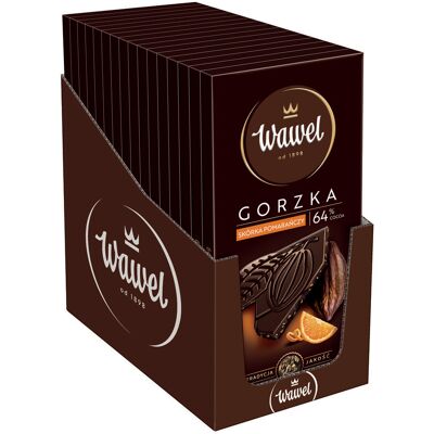 Karton Czekolada Gorzka Premium 64% Ze Skórką Pomarańczy Wawel 90G 16 Sztuk Karton Czekolada Gorzka Premium 64% Ze Skórką Pomarańczy Wawel 90G 16 Sztuk