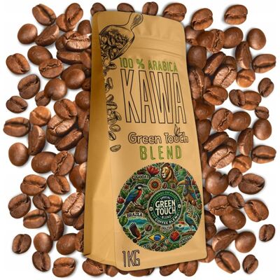 Kawa Ziarnista 100% Arabica Green Touch Blend 1 Kg Brazylia Uganda Peru Kawa Ziarnista 100% Arabica Green Touch Blend 1 Kg Brazylia Uganda Peru