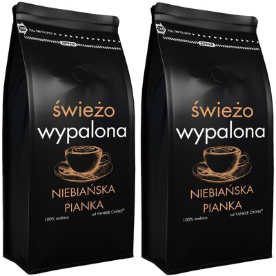 Yankee Caffee Kawa ziarnista 100% Arabica Świeżo palona Niebiańska Pianka (2x1kg) Yankee Caffee Kawa ziarnista 100% Arabica Świeżo palona Niebiańska Pianka (2x1kg)