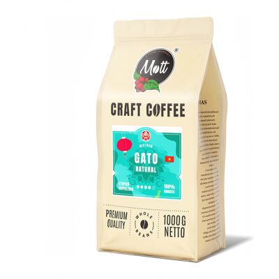 Mott Coffee Kawa Ziarnista 1kg - 100% Robusta - Świeżo Palona - Mott Gato Wietnam Mott Coffee Kawa Ziarnista 1kg - 100% Robusta - Świeżo Palona - Mott Gato Wietnam