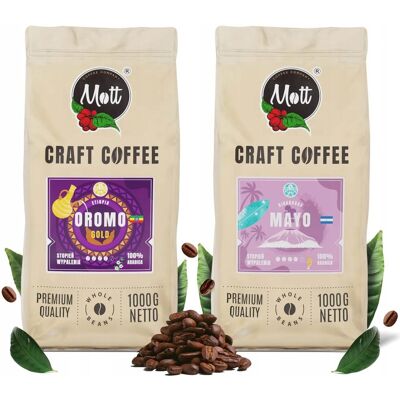 Mott Coffee Kawa Ziarnista 1x2kg - Świeżo Palona 100% Arabica - Oromo Gold Mayo - Mott Coffee Kawa Ziarnista 1x2kg - Świeżo Palona 100% Arabica - Oromo Gold Mayo -