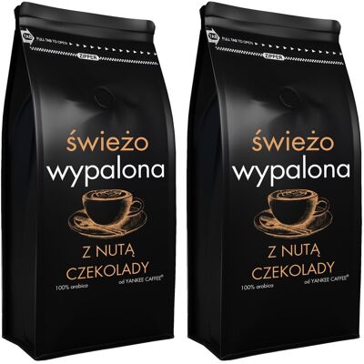 Yankee Caffee Kawa ziarnista 2kg ŚWIEŻO PALONA 100% Arabica smakowa CZEKOLADA (2x1kg) Yankee Caffee Kawa ziarnista 2kg ŚWIEŻO PALONA 100% Arabica smakowa CZEKOLADA (2x1kg)