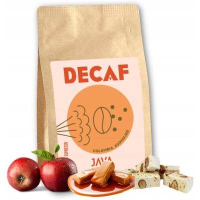 JAVA Coffee Kawa Ziarnista Bezkofeinowa Colombia Asomujer Decaf Arabica Espresso - 250 G JAVA Coffee Kawa Ziarnista Bezkofeinowa Colombia Asomujer Decaf Arabica Espresso - 250 G