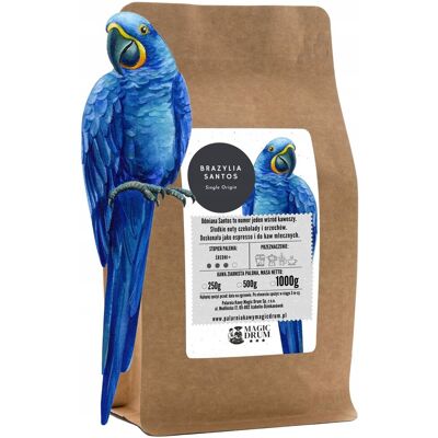 Ingagi Coffee Kawa ziarnista Brazylia Santos 1 kg arabika świeżo palona Ingagi Coffee Kawa ziarnista Brazylia Santos 1 kg arabika świeżo palona