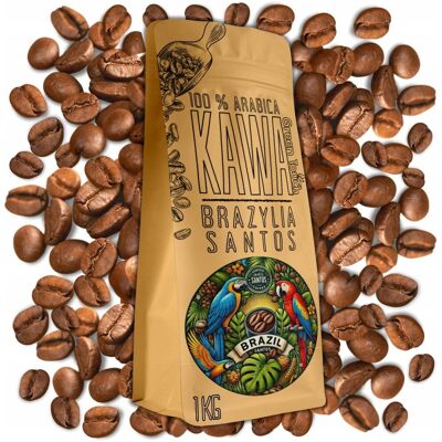 Kawa Ziarnista Brazylia Santos 100% Arabica Świeża 1 Kg Green Touch Kawa Ziarnista Brazylia Santos 100% Arabica Świeża 1 Kg Green Touch
