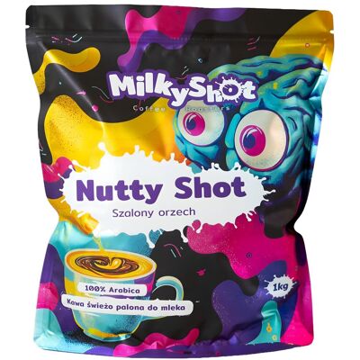 Inny producent Kawa ziarnista do mleka Nutty Shot 1kg z palarni MilkyShot Świeżo palona Inny producent Kawa ziarnista do mleka Nutty Shot 1kg z palarni MilkyShot Świeżo palona