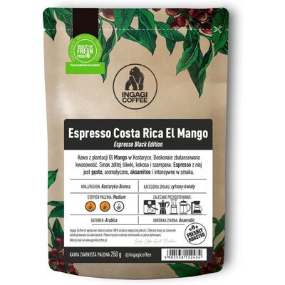 Ingagi Coffee Kawa ziarnista Espresso Costa Rica El Mango 250 g arabika Ingagi Coffee Kawa ziarnista Espresso Costa Rica El Mango 250 g arabika