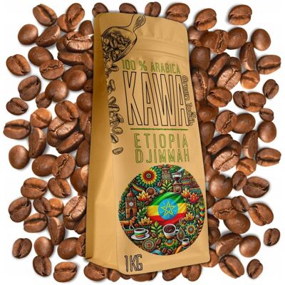 Kawa Ziarnista Etiopia Djimmah Ethiopia 100% Arabica 1 Kg Green Touch Kawa Ziarnista Etiopia Djimmah Ethiopia 100% Arabica 1 Kg Green Touch