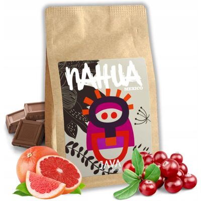 JAVA Coffee Kawa ziarnista Nahua – grejpfrut, czekolada deserowa i żurawina 100% Arabika do metod przelewowych i espresso - 500 g JAVA Coffee Kawa ziarnista Nahua – grejpfrut, czekolada deserowa i żurawina 100% Arabika do metod przelewowych i espresso - 500 g