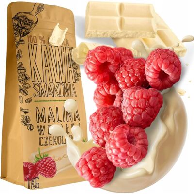 Kawa Ziarnista Smakowa Malinowa Z Białą Czekoladą Arabica 1 Kg Green Touch Kawa Ziarnista Smakowa Malinowa Z Białą Czekoladą Arabica 1 Kg Green Touch