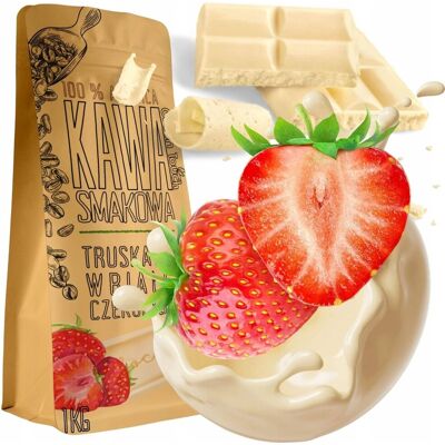 Kawa Ziarnista Smakowa Truskawkowa Z Białą Czekoladą 1 Kg Green Touch Kawa Ziarnista Smakowa Truskawkowa Z Białą Czekoladą 1 Kg Green Touch