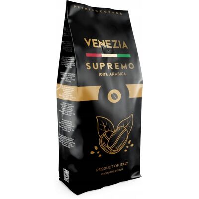 Kawa Ziarnista Venezia Supremo 100% Arabica Włoska Kawa Świeżo Palona 1kg Kawa Ziarnista Venezia Supremo 100% Arabica Włoska Kawa Świeżo Palona 1kg