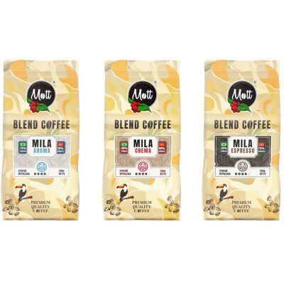 Mott Coffee Kawa Ziarnista Zestaw 3x250g Aroma Crema Espresso Świeżo Palona Mott Coffee Kawa Ziarnista Zestaw 3x250g Aroma Crema Espresso Świeżo Palona