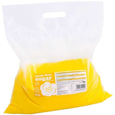 Inny producent Kolorowy cukier do waty cukrowej żółty o smaku waniliowym 5kg Inny producent Kolorowy cukier do waty cukrowej żółty o smaku waniliowym 5kg