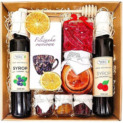 Spichlerz Zdrowia KOSZ BOX ZESTAW PREZENTOWY PREZENT UPOMINEK HERBATA CZEKOLADA MIÓD SYROP Spichlerz Zdrowia KOSZ BOX ZESTAW PREZENTOWY PREZENT UPOMINEK HERBATA CZEKOLADA MIÓD SYROP