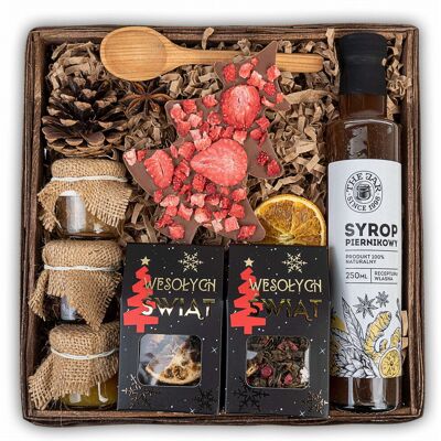 Green Touch Kosz prezentowy zestaw na święta mikołaja czekolada herbaty paczka syrop mix świąteczny Green Touch Kosz prezentowy zestaw na święta mikołaja czekolada herbaty paczka syrop mix świąteczny