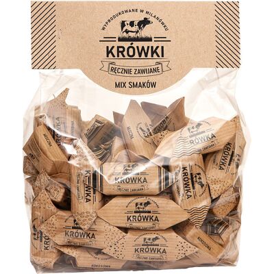 Słodycze z Pomysłem Krówki ciągutki MIX smaków w torebce 1 kg Słodycze z Pomysłem Krówki ciągutki MIX smaków w torebce 1 kg