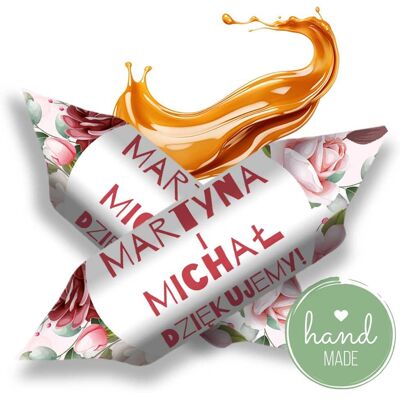 Candy Krówki personalizowane na ślub rocznicę podziękowania dla gości Candy Krówki personalizowane na ślub rocznicę podziękowania dla gości