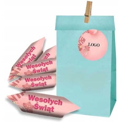 Candy KRÓWKI reklamowe Z LOGO w torebkach niebieskich 50kpl projekt ekspresowo Candy KRÓWKI reklamowe Z LOGO w torebkach niebieskich 50kpl projekt ekspresowo