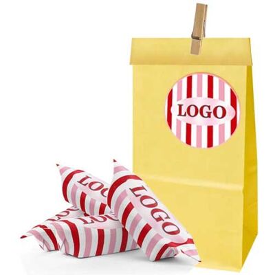 Candy KRÓWKI reklamowe z logo w torebkach żółtych 50 kompletów Candy KRÓWKI reklamowe z logo w torebkach żółtych 50 kompletów