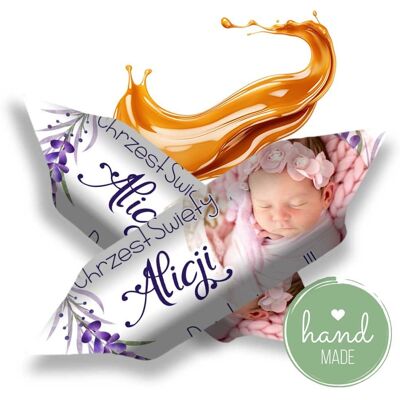 Candy Krówki ze zdjęciem podziękowania dla gości chrzest roczek Candy Krówki ze zdjęciem podziękowania dla gości chrzest roczek