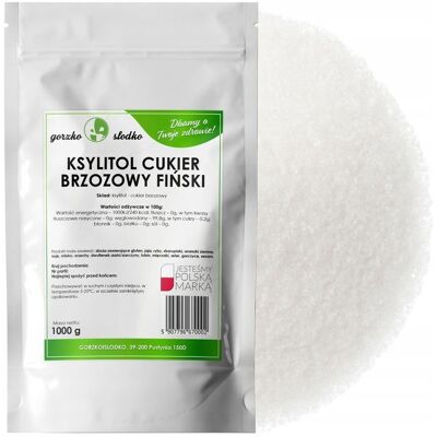gorzkoislodko Ksylitol Cukier Brzozowy Fiński Naturalny 1Kg gorzkoislodko Ksylitol Cukier Brzozowy Fiński Naturalny 1Kg