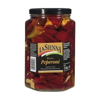 Inny producent La Sienna -Czerwone Pepperoni Wypełnione Mieszanką Świeżego Sera 1,55 Kg Inny producent La Sienna -Czerwone Pepperoni Wypełnione Mieszanką Świeżego Sera 1,55 Kg