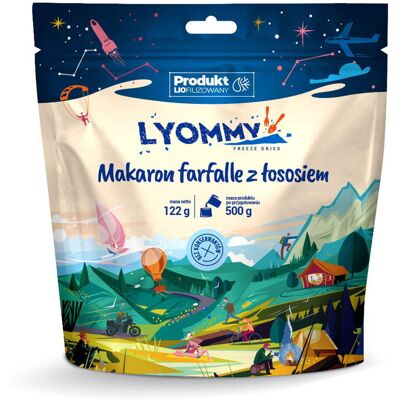Inny producent Liofilizat Lyommy Makaron farfalle z łososiem 500g Inny producent Liofilizat Lyommy Makaron farfalle z łososiem 500g