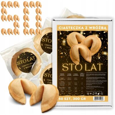 Magia Ciasteczka z Wróżbą na przybycie STO LAT Ciastka z Wróżbą 50 szt Magia Ciasteczka z Wróżbą na przybycie STO LAT Ciastka z Wróżbą 50 szt