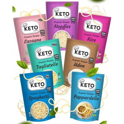 Inny producent MAKARON KONJAC SHIRATAKI ZESTAW bezglutenowy keto chef vwegański 7x 270g Inny producent MAKARON KONJAC SHIRATAKI ZESTAW bezglutenowy keto chef vwegański 7x 270g