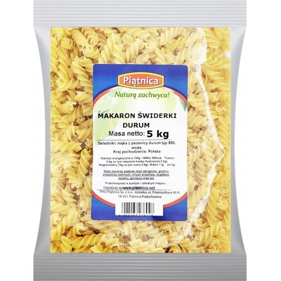 Inny producent Makaron świderki durum MP 5 kg Inny producent Makaron świderki durum MP 5 kg