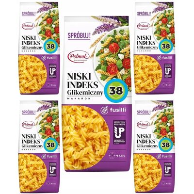 POL-MAK MAKARON ŚWIDERKI FUSILLI 250g polmak niski indeks glikemiczny zestaw 5x POL-MAK MAKARON ŚWIDERKI FUSILLI 250g polmak niski indeks glikemiczny zestaw 5x
