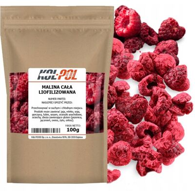 MALINY LIOFILIZOWANE 100g Całe Owoce liofilizowane Malina jakość Kol-Pol MALINY LIOFILIZOWANE 100g Całe Owoce liofilizowane Malina jakość Kol-Pol