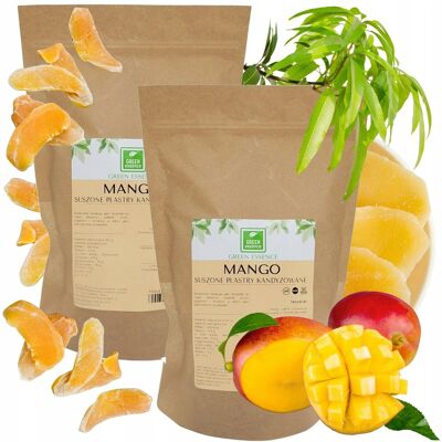 Green Essence MANGO KANDYZOWANE SUSZONE 2x 500g przekąska płatki plastry duże płatek 1kg Green Essence MANGO KANDYZOWANE SUSZONE 2x 500g przekąska płatki plastry duże płatek 1kg