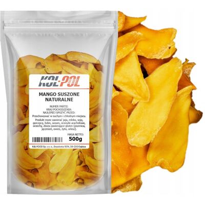 MANGO SUSZONE 500g Naturalne plastry Bez cukru zdrowa przekąska Kol-Pol MANGO SUSZONE 500g Naturalne plastry Bez cukru zdrowa przekąska Kol-Pol