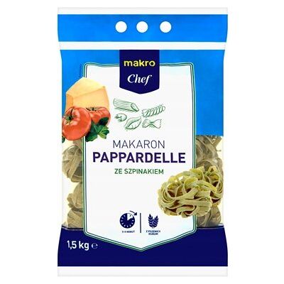 Metro Chef Makaron Pappardelle ze szpinakiem 1,5 kg szerokie wstążki Metro Chef Makaron Pappardelle ze szpinakiem 1,5 kg szerokie wstążki