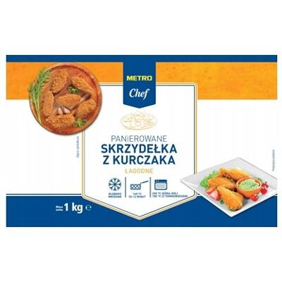 Metro Chef Panierowane Skrzydełka Z Kurczaka Łagodne Mrożone 1 Kg Metro Chef Panierowane Skrzydełka Z Kurczaka Łagodne Mrożone 1 Kg